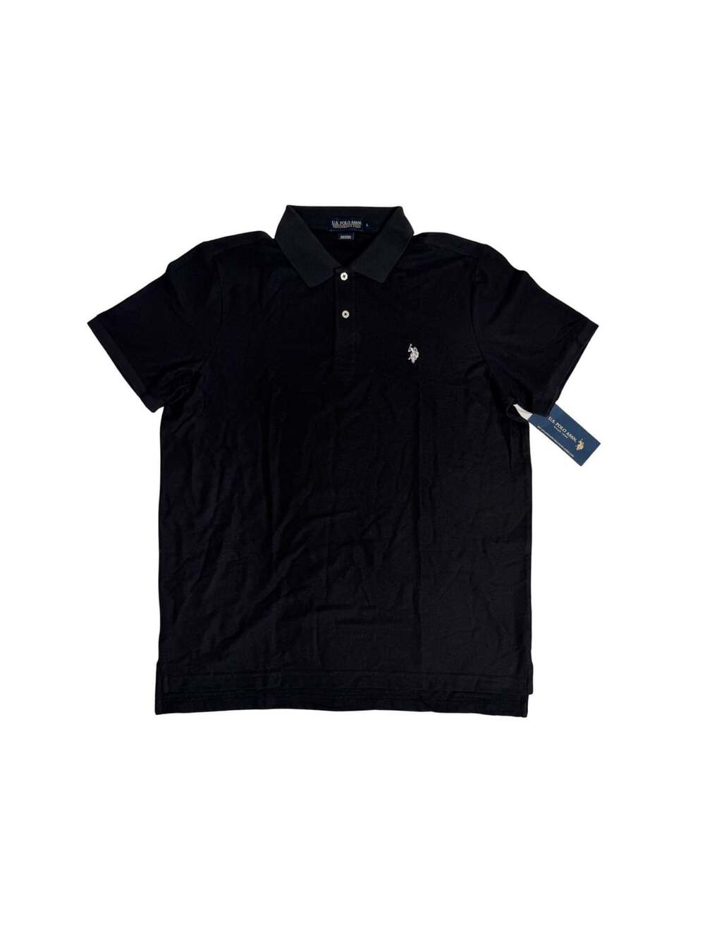 U.S. Polo Assn. Men's Black Performance Pique Polo Shirt Large